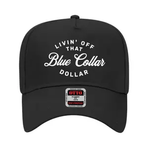 Livin' Off That Blue Collar Dollar Otto Cap, Funny Working Class Graphic Cap, Sarcastic Hard Labor Custom Snapback, Retro Outdoor Country Farm Simple Statement, Gift For Him, Vintage Classic Sun Cap, Casual Daily Wear Headwear