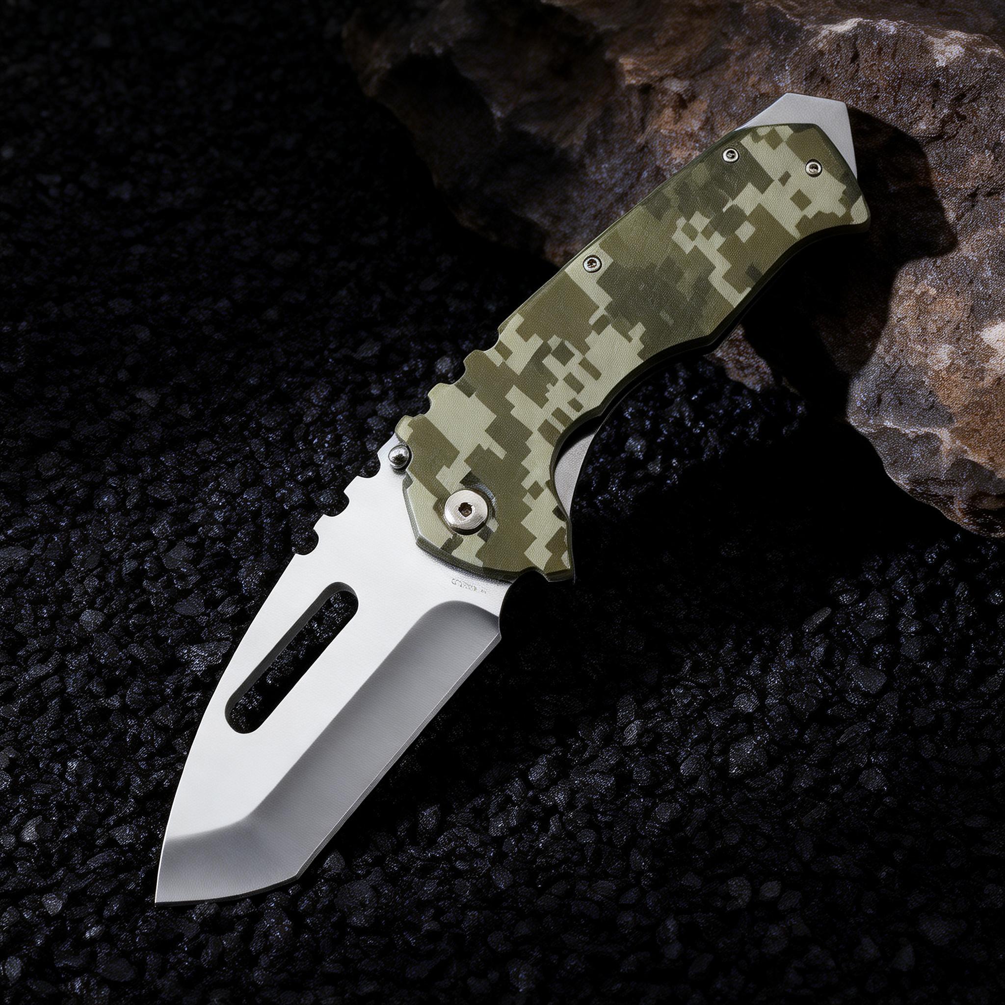 3Cr13 Satin Finish Fixed Blade | Camo G10 Handle | Outdoor Utility Tool