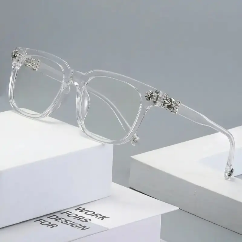 Chrome Hearts Square Frame Blue Light Blocking Glasses Unisex Optical Eyewear Trendy for Campus, Study & Everyday Wear Comfortable & Stylish