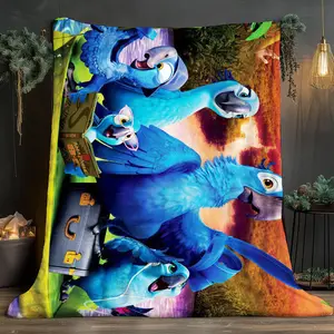 Rio Adventure Theme Soft and comfortable home blankets, small throw blankets, nap blankets, Decorative Giftable Blankets, perfect Christmas gifts for friends and besties. Super soft heat-pressed blankets. Cozy Throw Blanket Y251225207