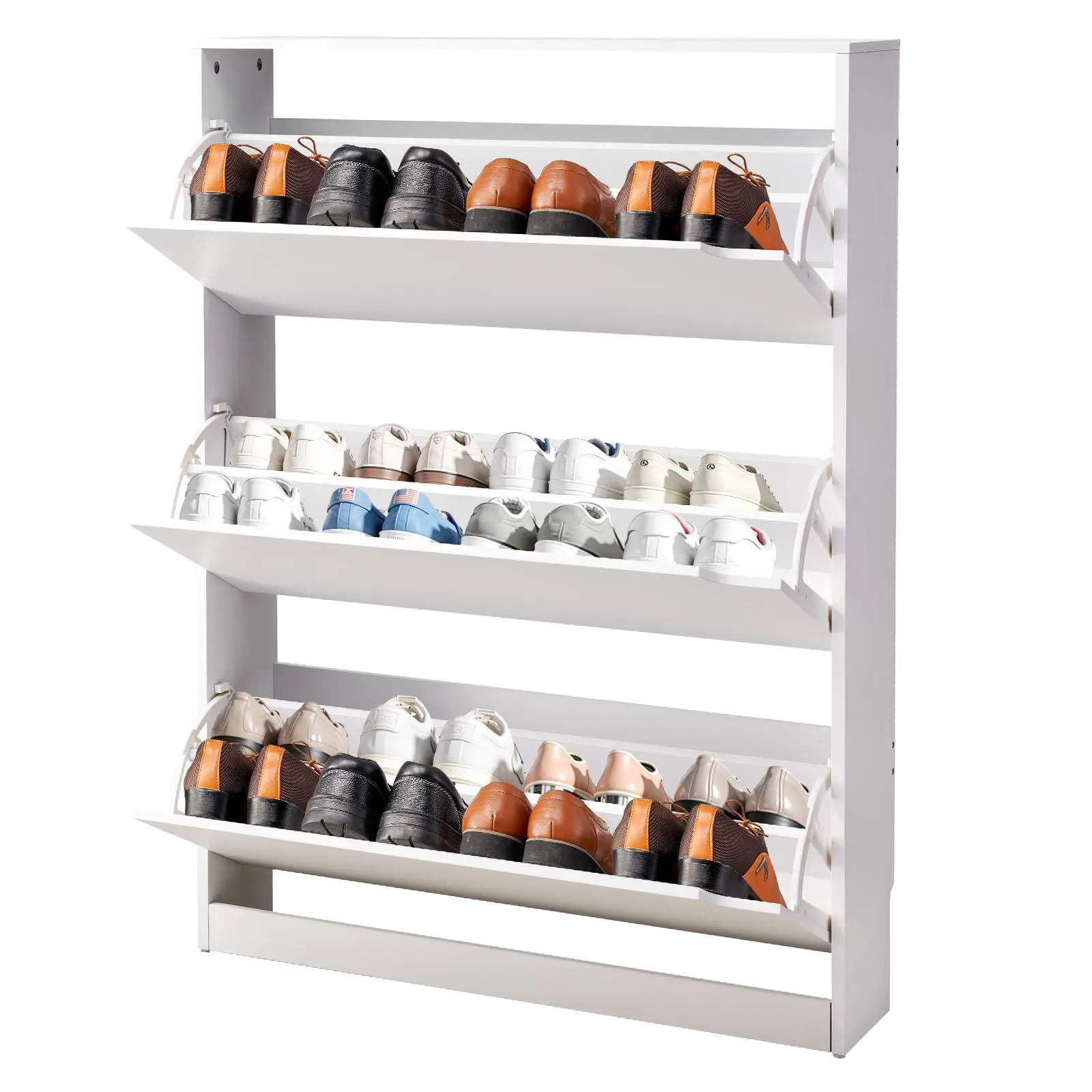 【Summerfinds】VEVOR Shoe Cabinet with 3 Flip Drawers,Modern Shoes Storage Cabinet with Anti-Tipping DeviceFreestanding Shoe Rack OrganizerIdeal for EntrywayHallwayBedroomLiving RoomClosetWhite,dorm essentials,home decor