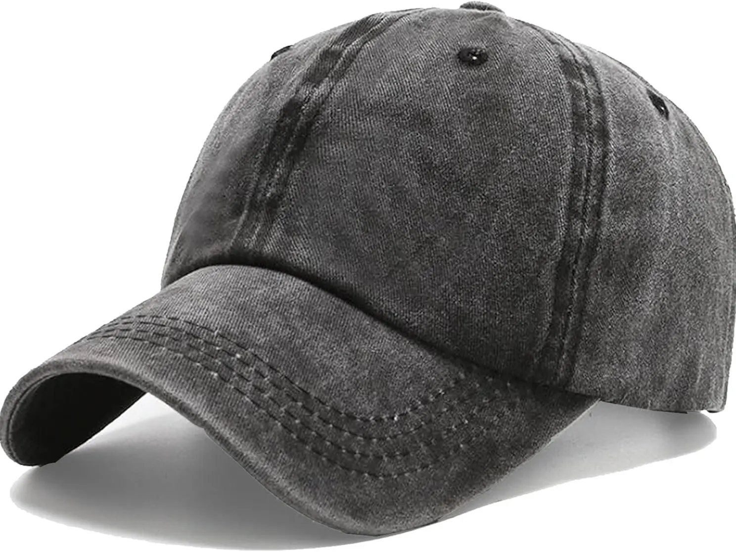 Washed Denim Dad Hat, Vintage Adjustable Baseball Cap for Men & Women, Unisex Cotton Streetwear Hat, Soft Retro Casual Cap