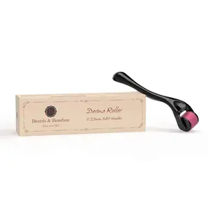 Beards & Bourbon Derma Roller with 0.25mm 540 Titanium Needles for Beard & Hair Growth – Includes Protective Case beard balm beard oils