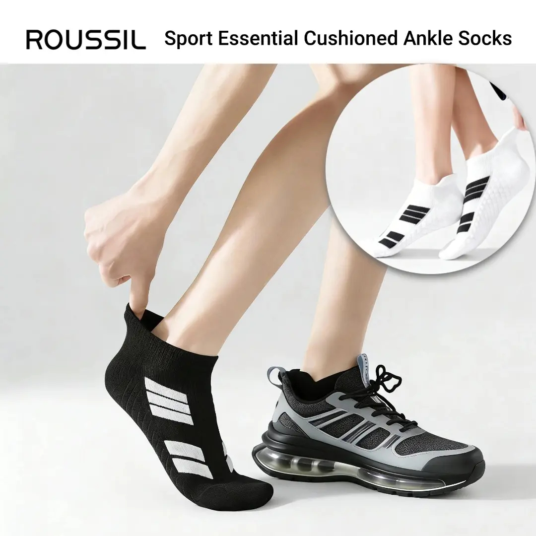 Women's 100% Cotton Basics Ankle Socks (6 Pairs) - Low Ankle Length, Terry Sole, Thick Cushioned, Sweat-Absorbent, Breathable Sole for Daily Training, Outdoor Sports, Socks For Women, Low Ankle Socks