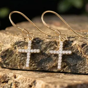 DiamondCelebritees 0.15ct Diamond 925 Sterling Silver Yellow Dangling Stud Earring For Men / Women