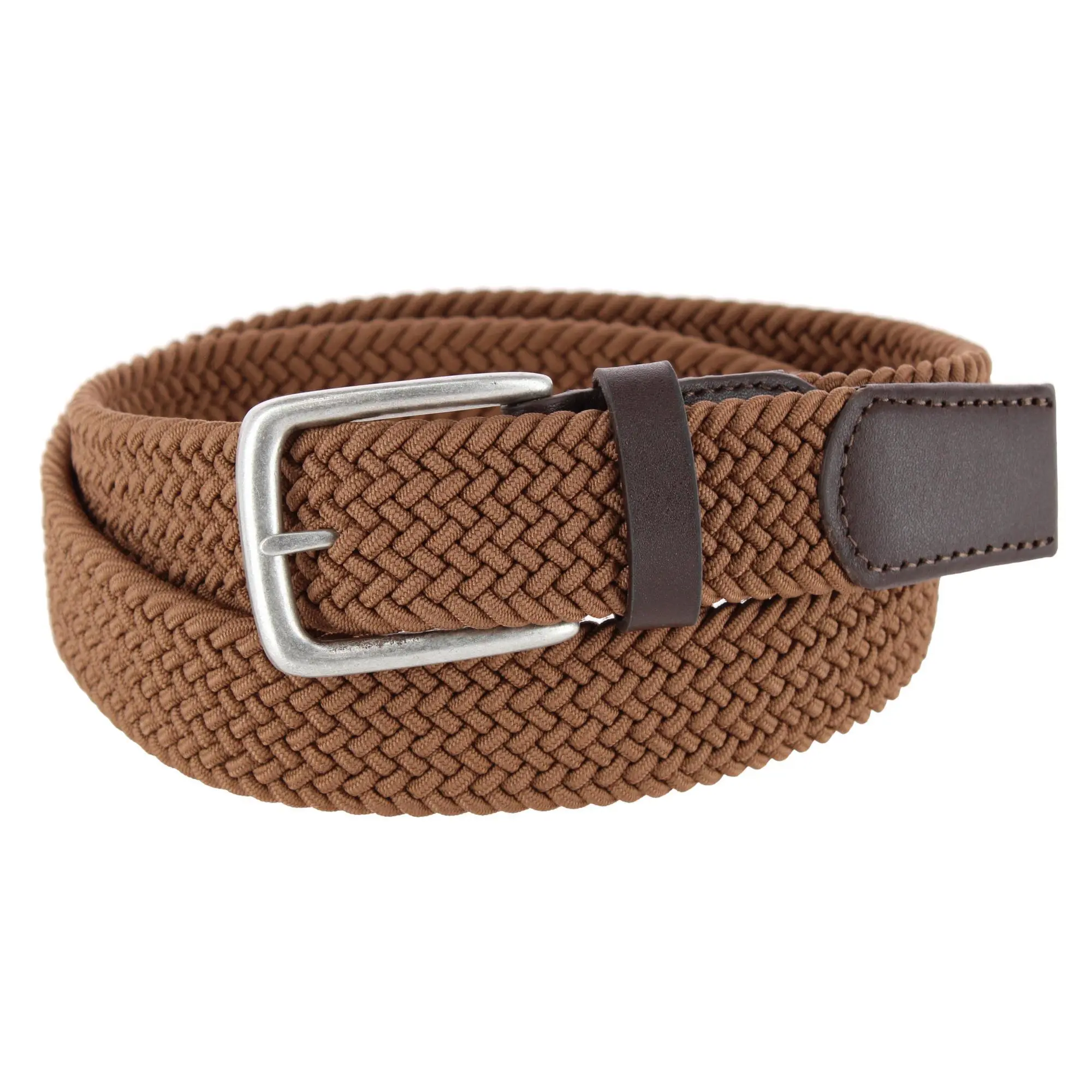 Timberland Men's 35mm Braided Stretch Waist Belt - Male Size, Frame Buckle, Easy Micro Adjustments, Embroidery, Exact Fit, Elastic Weave, Leather Trim, Polished Look, Versatile Wardrobe Piece for Casual Wear, Slacks, Work