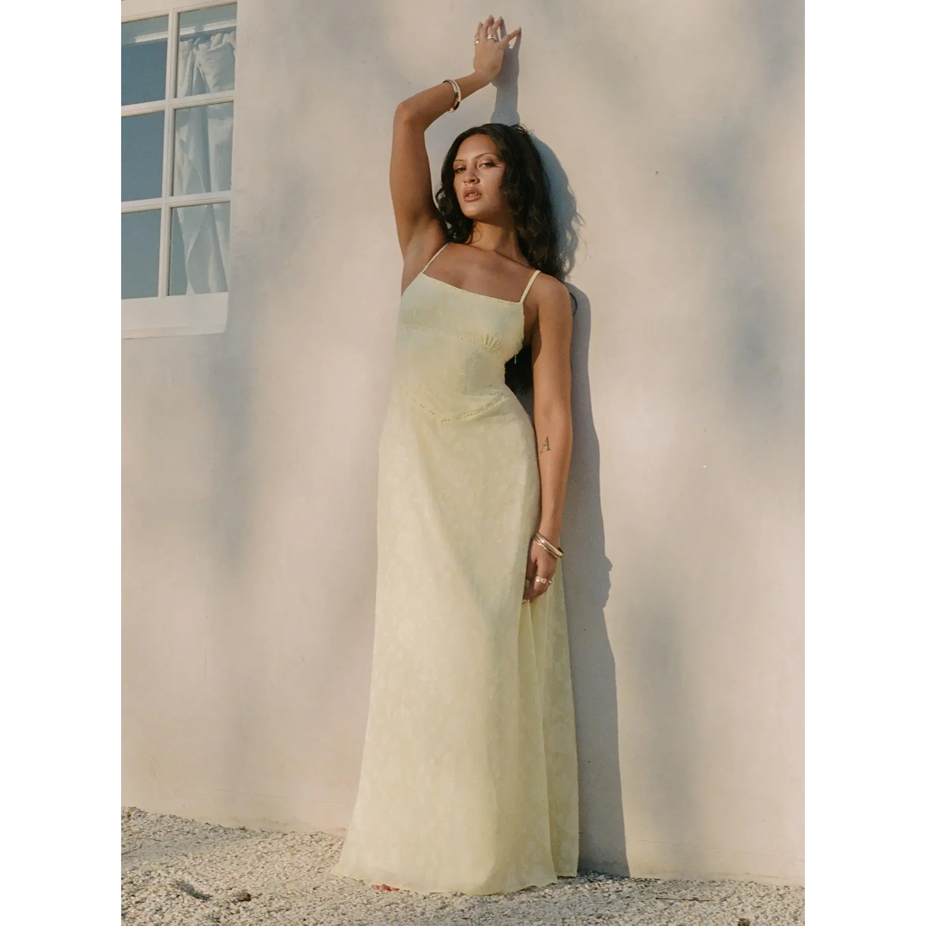 south of france maxi dress yellow south of france maxi dress yellow ADELA BUTTER YELLOW MAXI DRESS