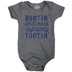 Rootin and Most Definitely Tootin Baby Bodysuit Funny Sarcastic Novelty Jumper for Infants Funny Baby Onesies Sarcastic Clothes for Baby Funny Adult Humor Onesie Novelty Onesie Dark Grey