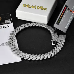 GAB  Iceout Synthetic Moissanite 20MM Cuban Chain For Man