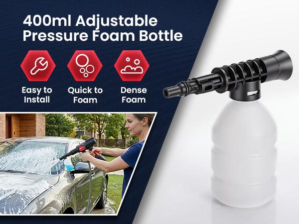 【DealsForYouDays】Cordless Portable Power Pressure Washer, 2000PSI High Pressure Cleaner, Handheld Multi-Purpose Nozzle Car Wash Equipment with 4.0Ah Battery Charger & 6-in-1 Nozzle for Home Floor Cleaning, Portable Power Pressure Washers