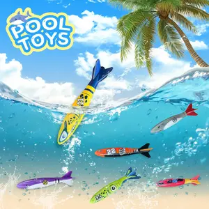 8-Piece Throwing Underwater Shark Torpedo Set for Summer Fun, Perfect for Pool Games and Underwater Parties