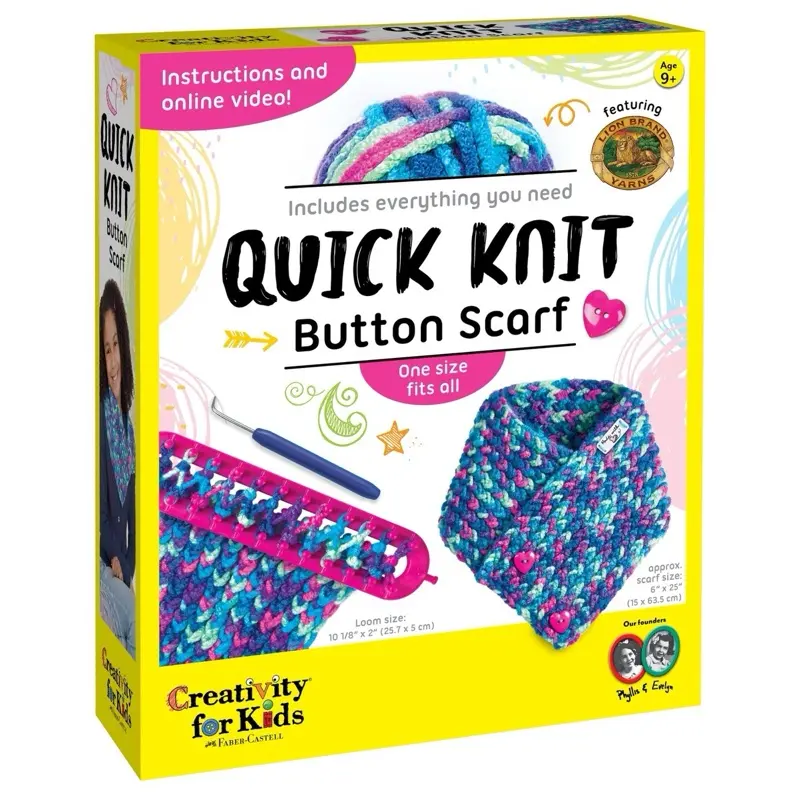 Kids Quick Knit Scarf Kit – Easy Beginner Craft for Boys & Girls