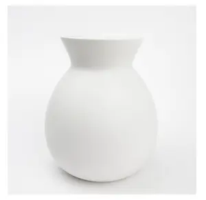 Solid White Finish Ceramic Vase, 8"