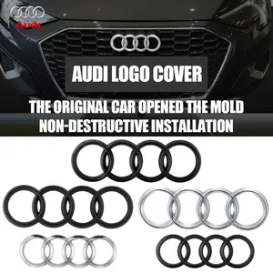 4 Ring Car Hood Front Bonnet Grill Rear Emblem Sticker For Audi Sline A1 A2 A3 A4 A4L A5 A6 A6L A7 A7L A8 A8L TT Q1 Q2 Q2L Q3 Q4 Q5 Q5L Q6 Q7 Q8 B2 B3 B4 B5 B6 B7 B8 B9 8P 8V 8L RS RS3 RS4 RS5 RS6 RS7 RSQ8 R8 S1 S2 S3 S4 S5 S6 S7 S8 Quattro C5 C6 C7