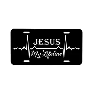 "Jesus My Lifeline!! Laser Engraved Aluminum Front License Tag. Looks great on your car or truck!"