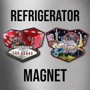 Las Vegas 2-Sided Red Dice Magnet – Casino-Themed Souvenir