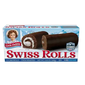 Swiss Rolls, 12 Twin-Wrapped Chocolate Rolls Snack, 13.0 oz Box, Pack of 0ne