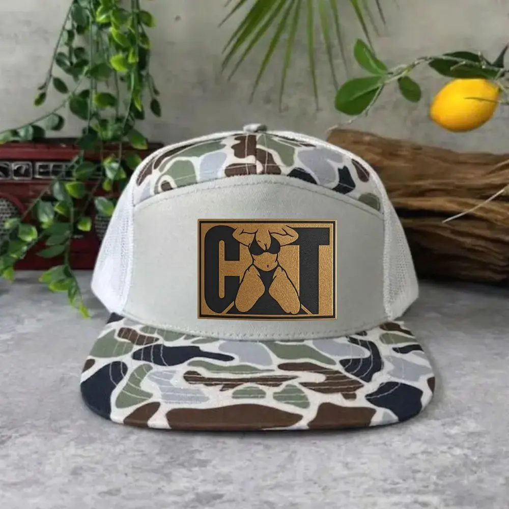 CAT Girl Naughty girl Snapback Flat Bill Trucker Hat leather patch Hat -Sun Protection, basic hat, gift for him, birthday present