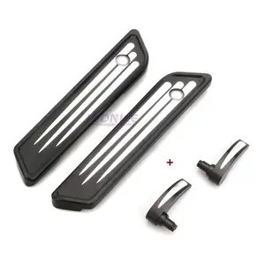 CNC Contrast Cut Saddlebag Hinge Covers for Harley Touring 2014-Up Aluminum (Left & Right)
