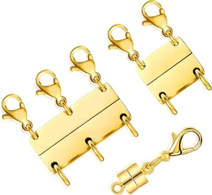 Great Gift for Christmas for Women, Necklace Layering Clasps, 3Pcs Layered 18k Gold Necklaces for Women, Necklace Separator for Layering, Jewelry Clasps for Necklaces