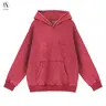 AUTOMET Women's Acid Wash Oversized Hoodie Sweatshirt - Long Sleeves Basic Casual Cozy Top, Minimalist Cute Unisex Relaxed Athletic Warm Spring Streetwear (Fresh Red, 1 Piece), Tops for Women, Baggy, Women's Fashion