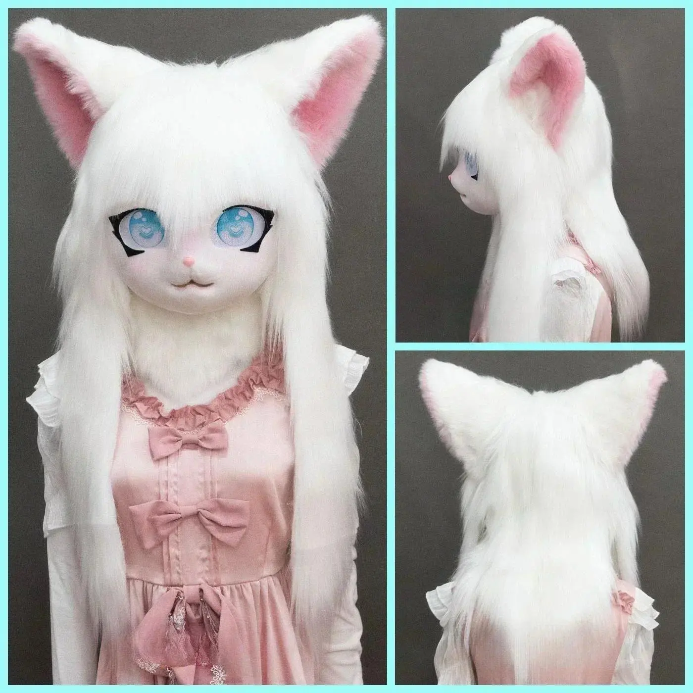Headset Furry Kig Cosplay Mask Paw Head Comiket Furry Fursuit Kigurumi Cat Rabbit Doll Beast Costume Performance props kid gift