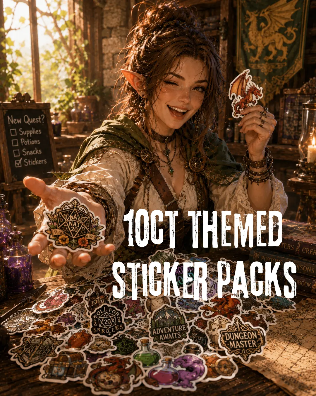 10CT THEMED PACK OF STICKERS