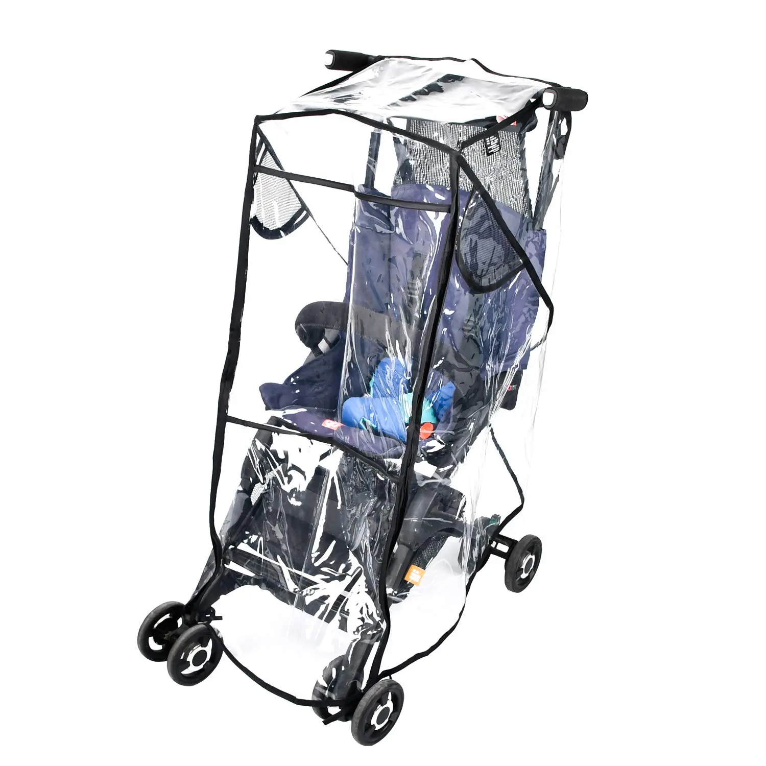Stroller Rain Cover, Universal Black Clear Baby Travel Weather Shield  Outdoor Protection, Plastic Rain Stroller Cover  Winter Infant  Windproof, Waterproof, Protect from Sun Dust Snow