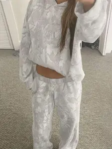 Christin's Tees White CAMO 2pcs/Set Women Digital Print Hoodie And Sweatpants Gift For Friends