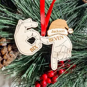 Viral 67 Ornament, custom name Six Seven Ornament, Personalized Ornament,Gift For Teen,Funny Teen Gift, Grandkid Gift, Gen Alpha Humor, 67 Meme Ornament