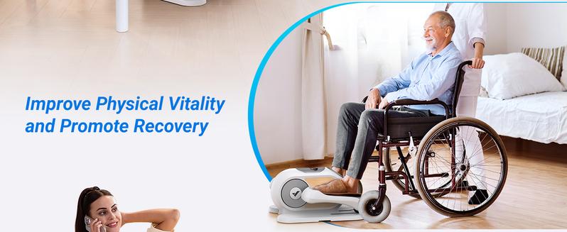 MERACH Under Desk Elliptical Machine Ellipse Leg Exerciser for Seniors 12 Adjustable Speed Quiet & Portable Seated Pedal Remote Control & Non-Slip Pad