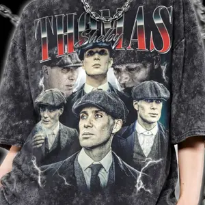 Thomas ShelbyAcid Wash Oversized Shirt 90s Retro Fan Tee, Unisex Movie T-Shirt, Vintage Style
