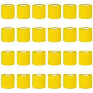 Self-Stick Bandage Rolls, 24 Pack, 5cm X 4.5m, Elastic Sports Tape Socks, Ankle Support, Pet & Veterinary Compression, Athletic Tape, Wrist Tape