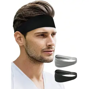 2pcs Sports Headbands - Non-Slip, Moisture-Wicking Sweatbands - Polyester Woven Athletic Hairbands For Running, Gym, Basketball