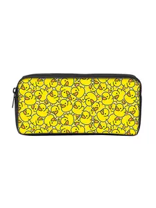 Little yellow duck pattern printed single layer pencil case