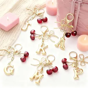 1Pc Bag Charms Purse Keychain, Cute Cherry Design Colorful Alloy Keychains for Women & Girls, Stylish Fashion Jewelry & Accessories Car Key Decoration Trendy All-match Pendant Decor Keyrings Key Chains Gift for Valentine's Day Birthday