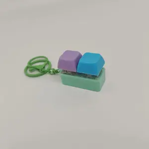 Pop Fidget Keychains Blue-Stress Relief Toys for Adults Desk Accessories Keychain with Rubber Bands