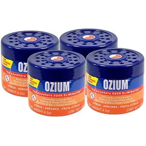 Ozium Odor Absorbing Gel Citrus Scent 4.5 oz jars Pack of 4 scented car freshener