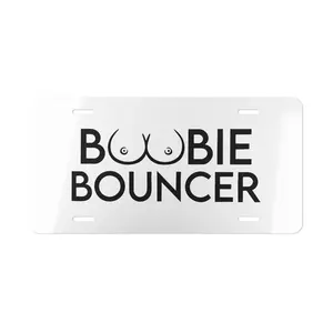 Funny Boobie Bouncer License Plate – Hilarious Gag Gift for Car Lovers, Bachelor Parties, or Bold Drivers  Novelty Tag to Get Laughs on the Road