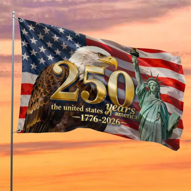 Double-sided US 250th Anniversary Flag 1776-2026, Patriotic Eagle Outdoor Decor for Garden Yard Porch, 4th of July America 250 Celebration Decorations