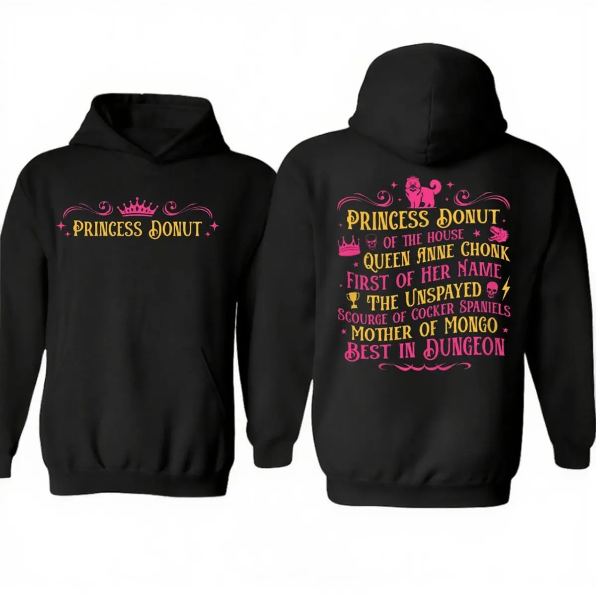 Princess Donut Two Sides Hoodie, Dungeon Crawler Carl Shirt, Donut And Mongo, Princess Donut Merch, Unisex Sweater Pullover Tee