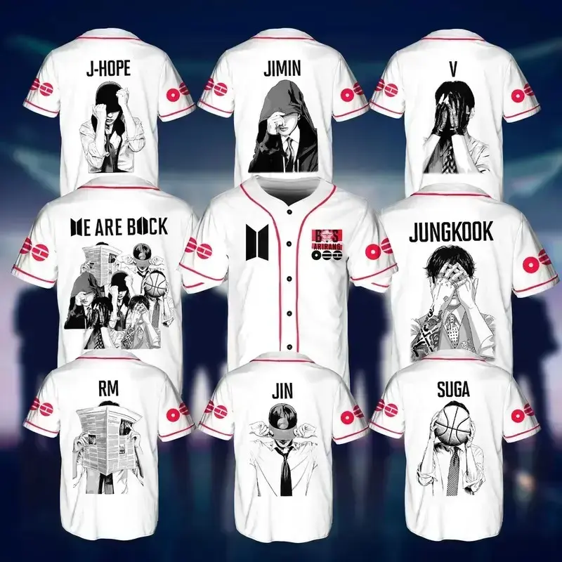 Kpop Bangtan Style Baseball Jersey, Custom Bangtan Boys Fan Jersey, Army Inspired Mesh Sports Shirt, Bangtan World Tour 2026 Concert Merch, Comeback 2026 Unisex Athletic Top