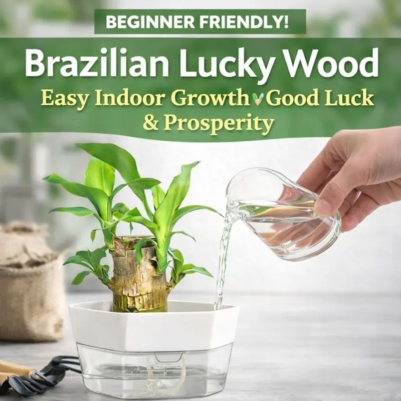 Brazilian Lucky Wood Doll with Base for Luck and Wealth,Easy to Grow Indoors,Decorative Ornament for Luck and Wealth