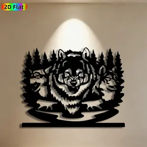 1pc Wolf Head Metal Wall Art,Wolf Head Statue Mural, Ideal Gift for New Year, Christmas, Nature Decor Enthusiasts, Weather-Resistant Metal Wall Decor Wall Sculptures, Perfect for Outdoor Wall & Garden Fence, Unique Home Decor