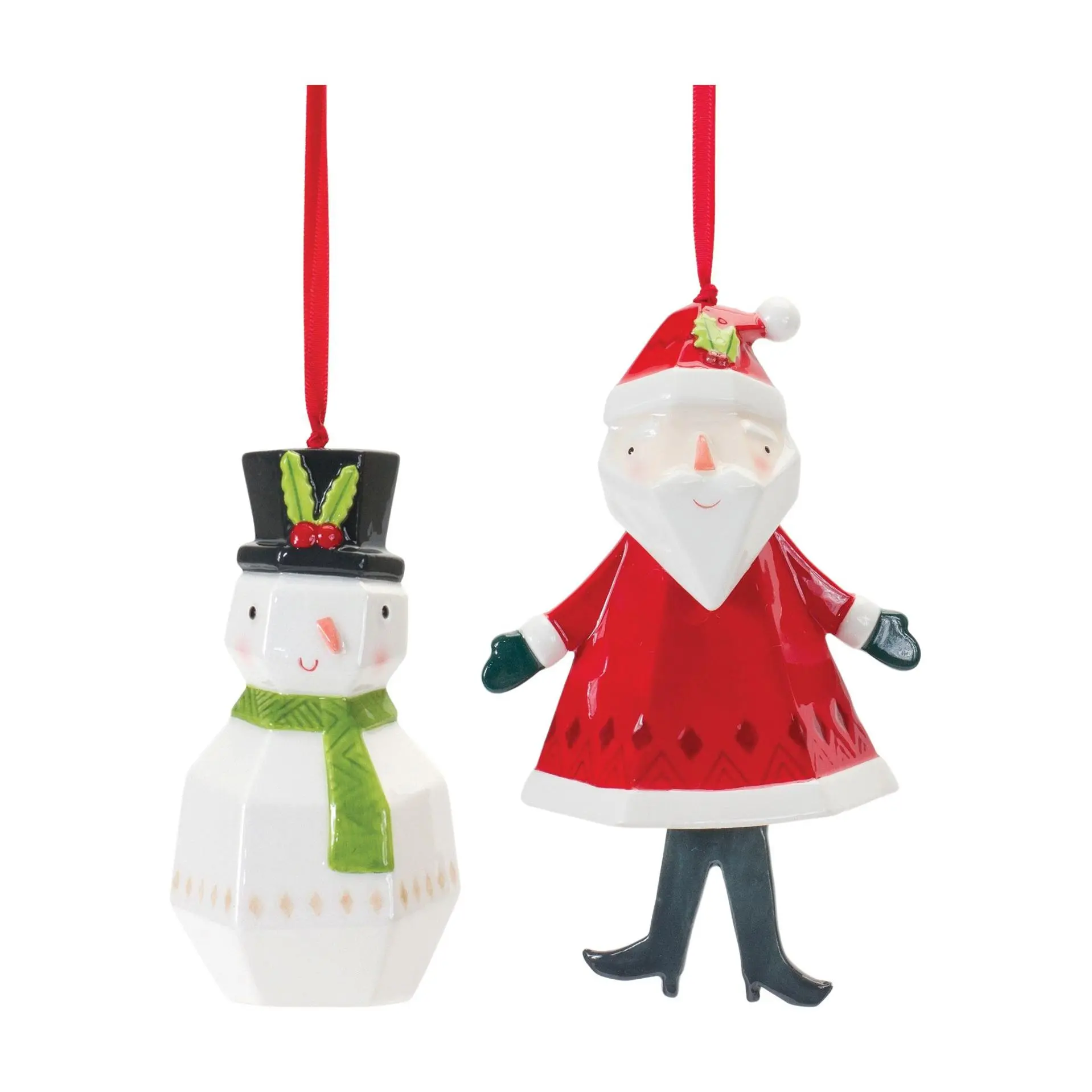 Melrose Whimsical Santa and Snowman Ornament (Set of 6)