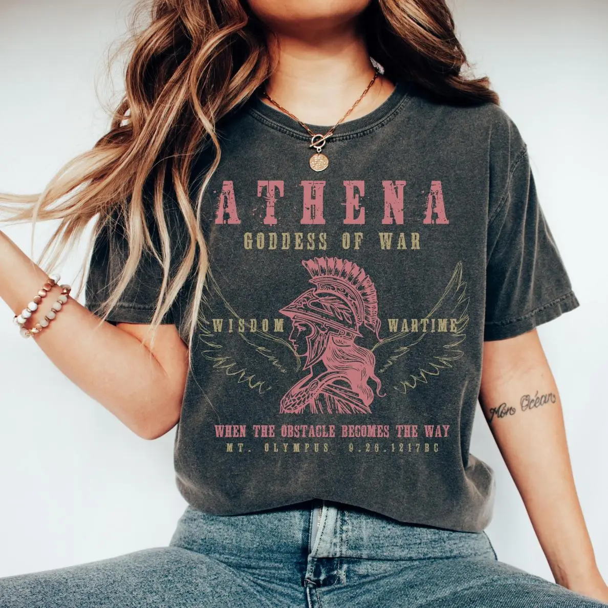 Athena Shirt, Warrior Goddess World Tour Tee, Dark Academia Tshirt, Distressed Band T-shirt, Greek Mythology Gothic T Shirt, Fun Graphics, Classic Fashion, Timeless Design for All