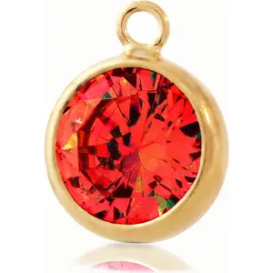 14Kt Gold Filled 6mm Garnet January Birthstone CZ Bezel Drop - 2pcs/pack