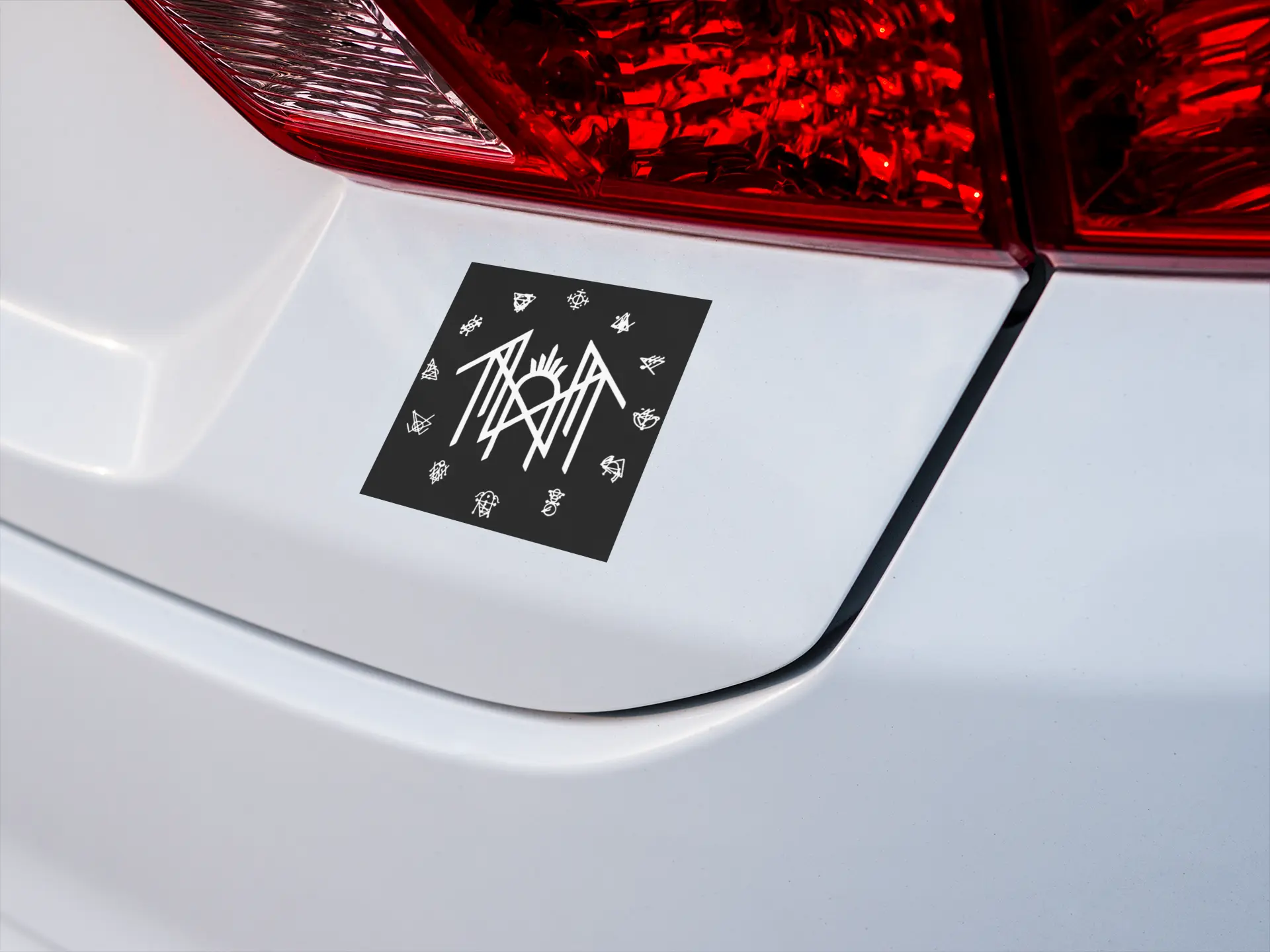 Sleep Token White - Black Circle Logo Band Car Magnet Decal, Sleep Token Tour 2025 Decal