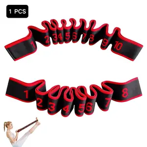 Fitness Resistance Band for Stretching and Yoga, Number Stretch Resistance Band with Clear Markings, 8-Section Elastic Training Bands
