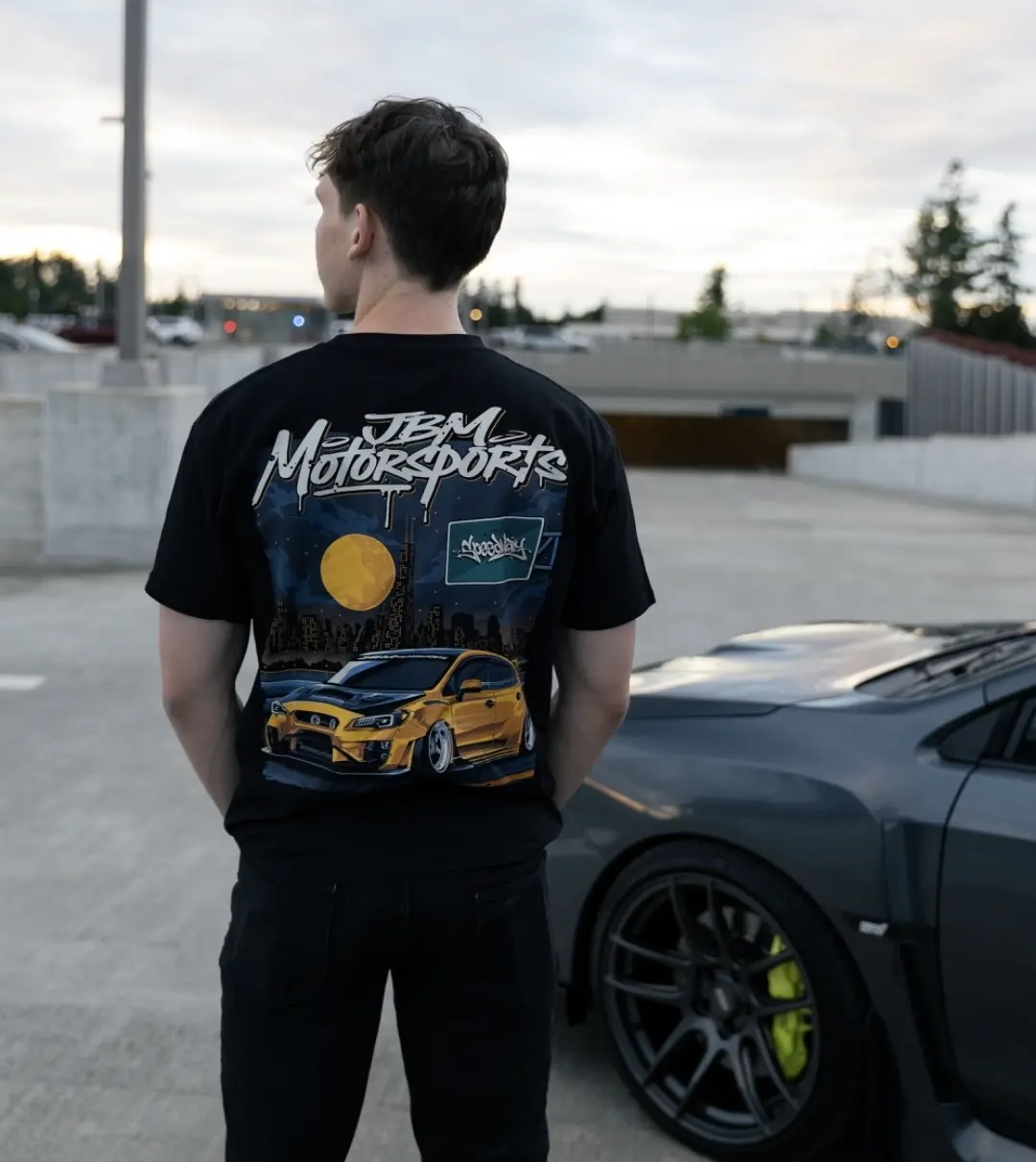 JBM Motorsports - Subie Gold Speedway Unisex Cotton T-shirts Streetwear